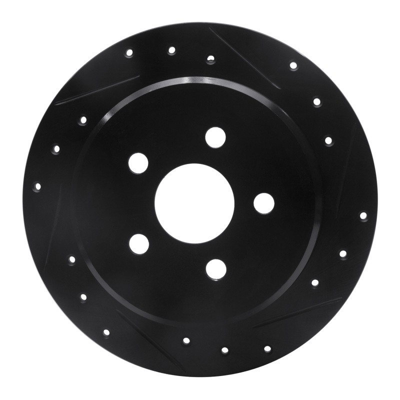 Chrysler CIRRUS Brake Rotor (1) - Rear Right - R1 Concepts - Drilled & Slotted - Black - `95-`07